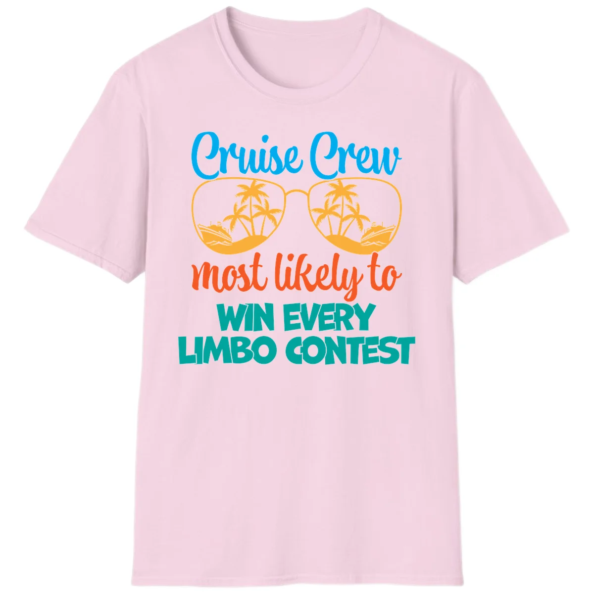 Cruise Crew Most Likely to Win Limbo T-Shirt in Light Pink