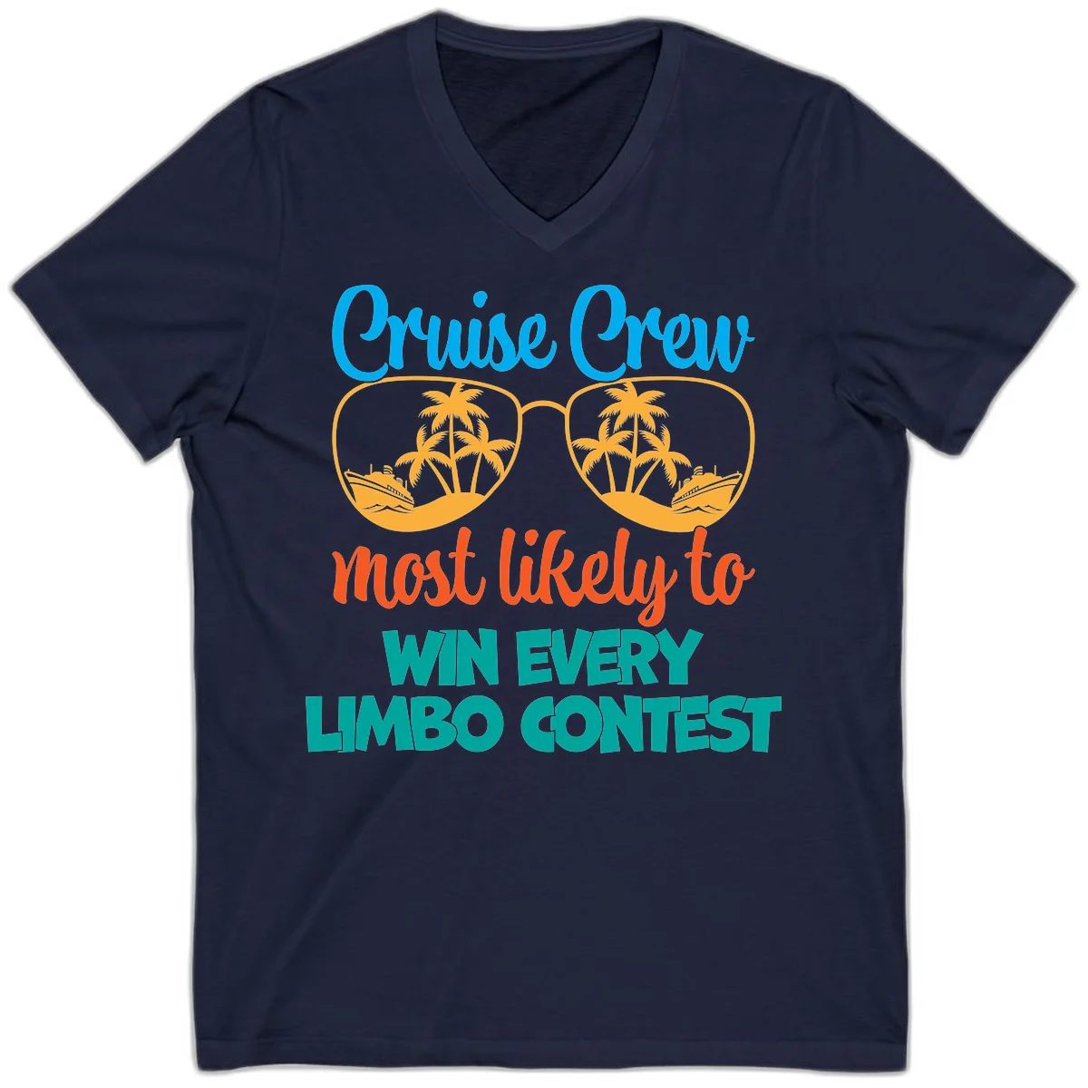 Cruise Crew Most Likely to Win Limbo V-Neck in Navy