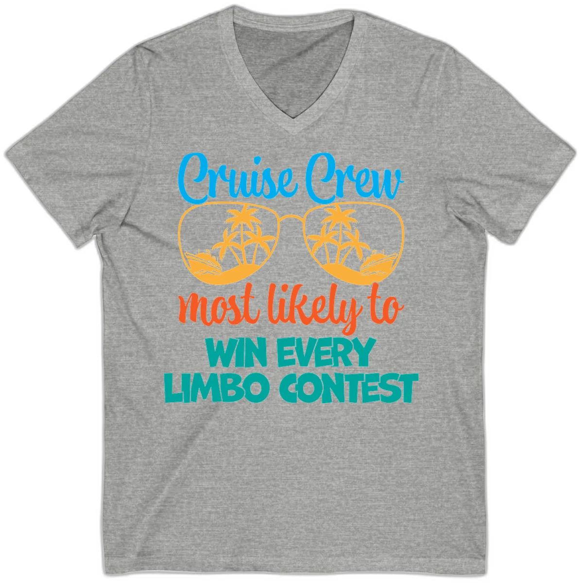 Cruise Crew Most Likely to Win Limbo V-Neck in Athletic Heather