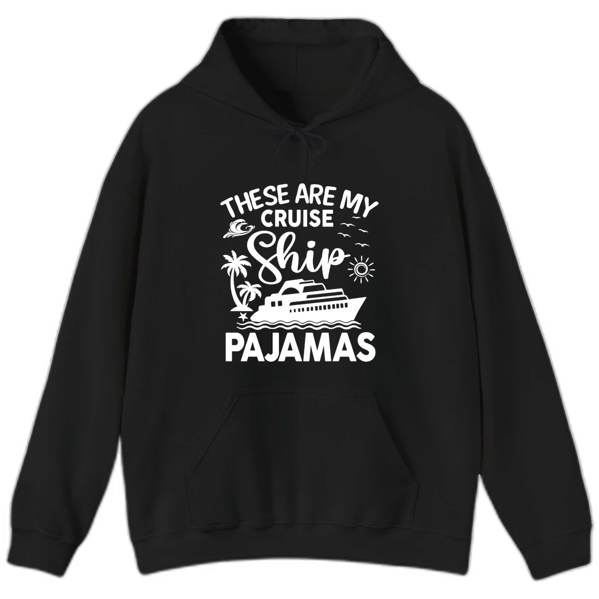 Cruise Ship Pajamas Hoodie in Black
