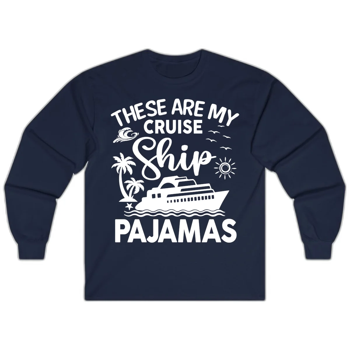 Cruise Ship Pajamas Long Sleeve in Navy