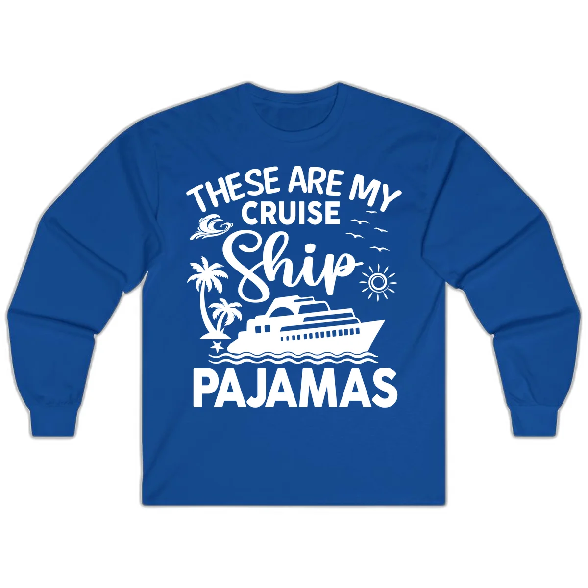 Cruise Ship Pajamas Long Sleeve in Royal