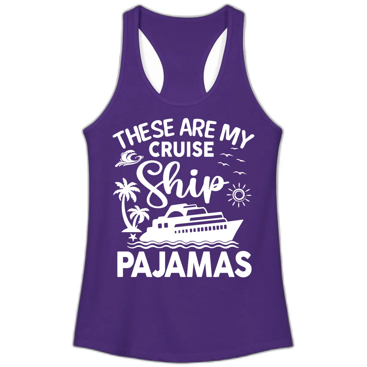 Cruise Ship Pajamas Ladies Tank in Solid Purple Rush