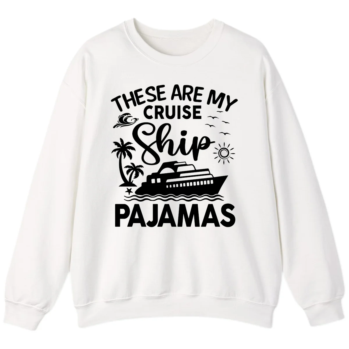 Cruise Ship Pajamas Sweatshirt in White