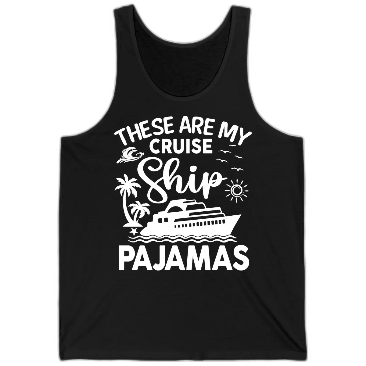 Cruise Ship Pajamas Tank in Black