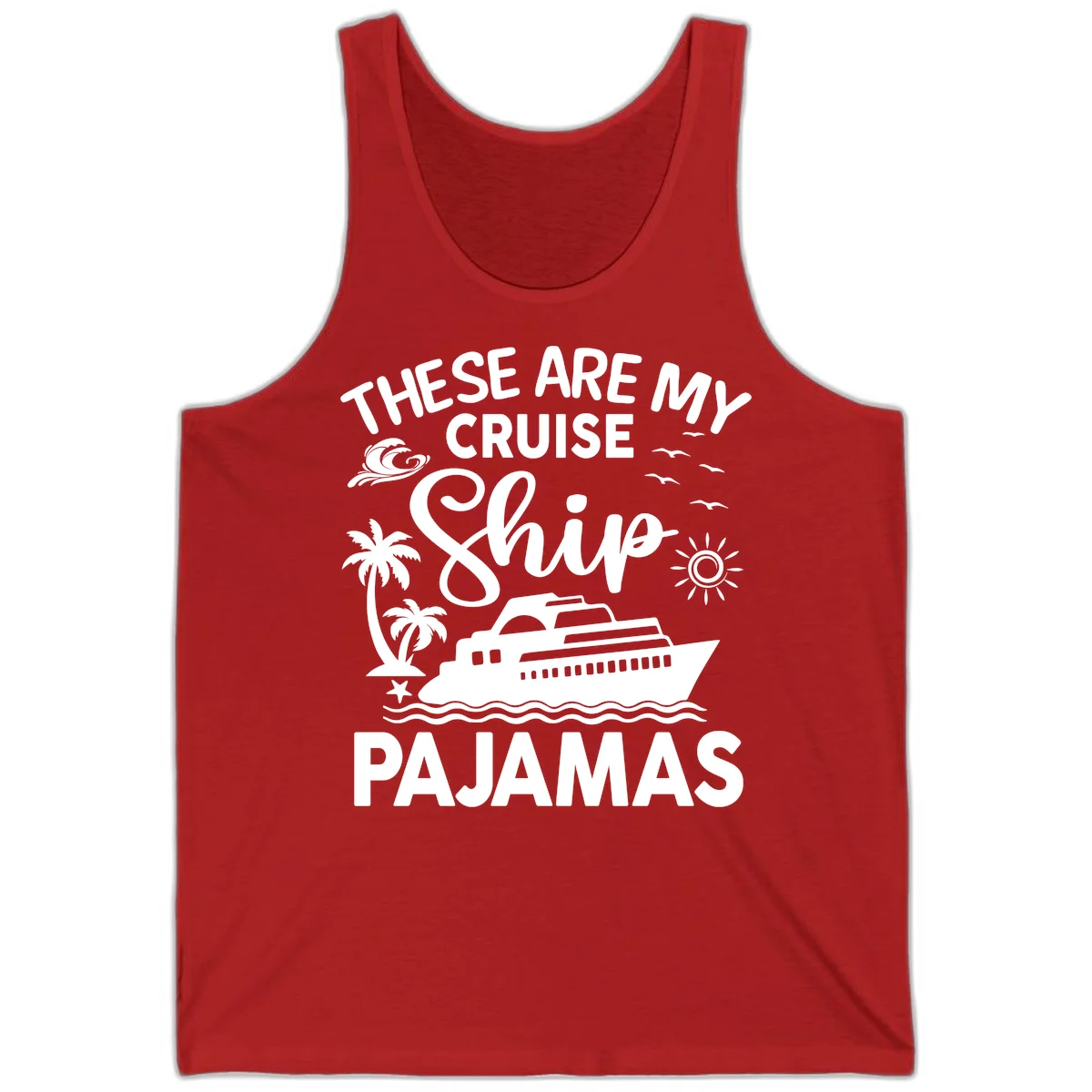 Cruise Ship Pajamas Tank in Red