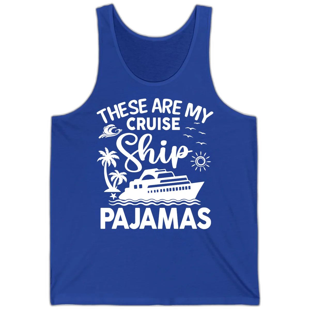 Cruise Ship Pajamas Tank in True Royal