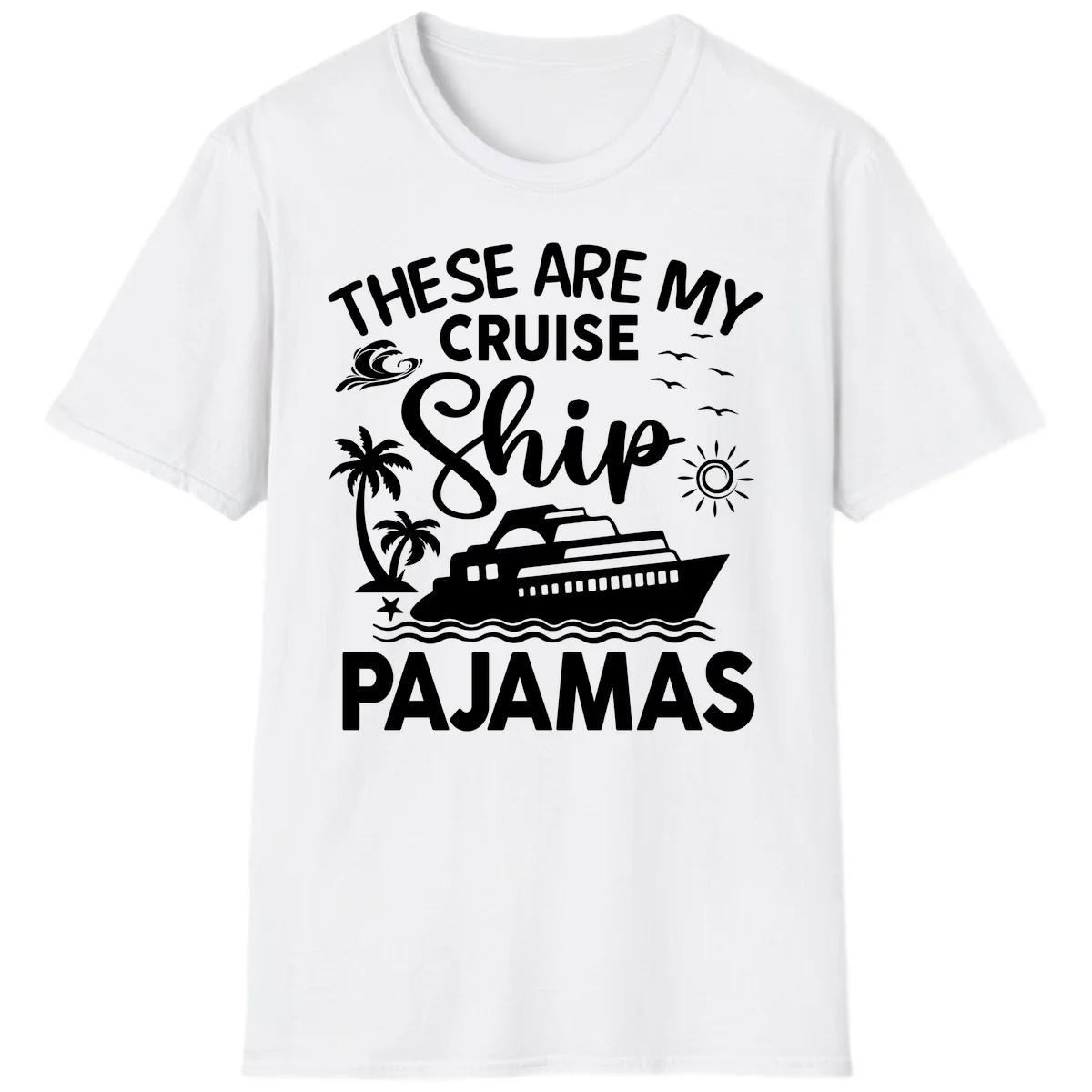 Cruise Ship Pajamas T-Shirt in White