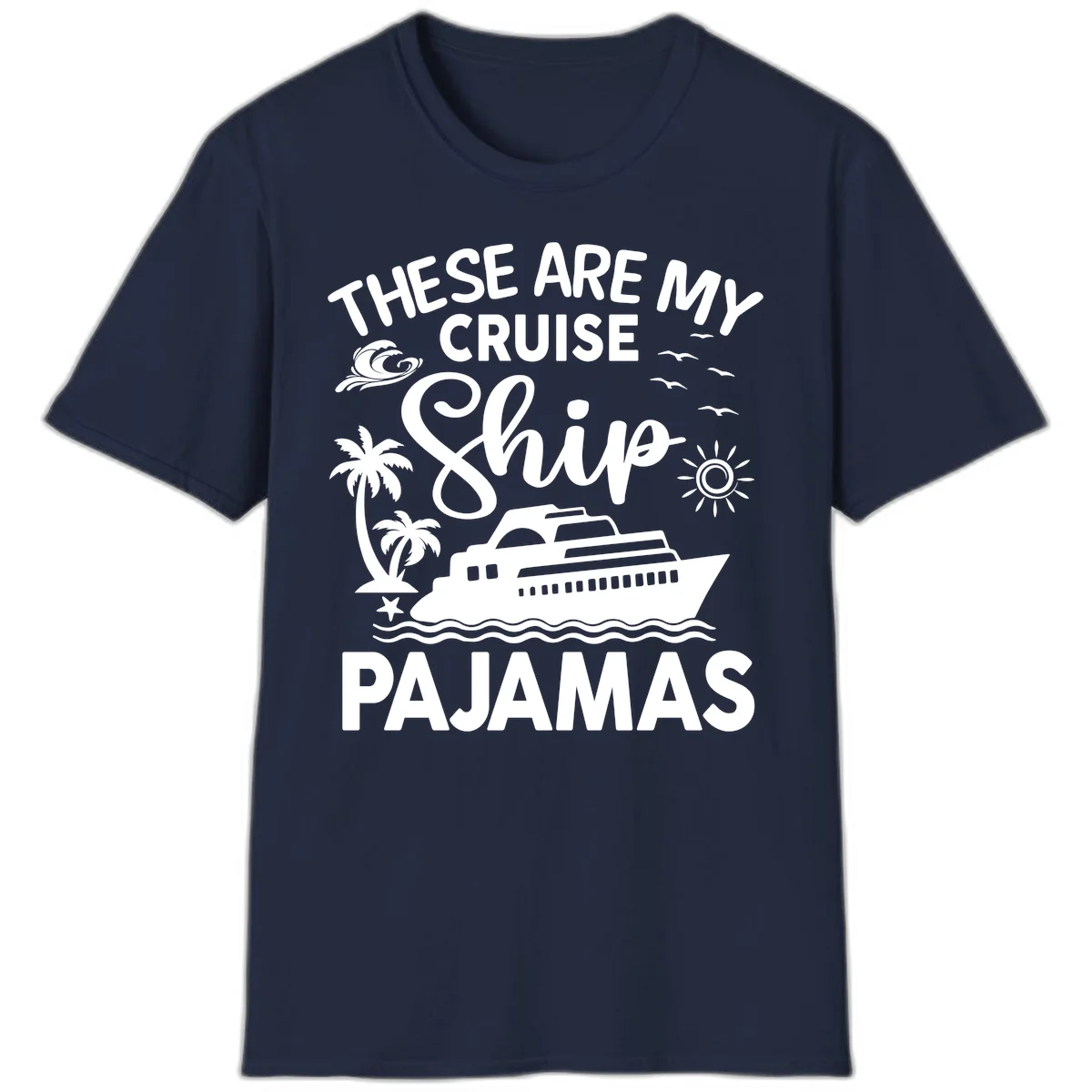 Cruise Ship Pajamas T-Shirt in Navy