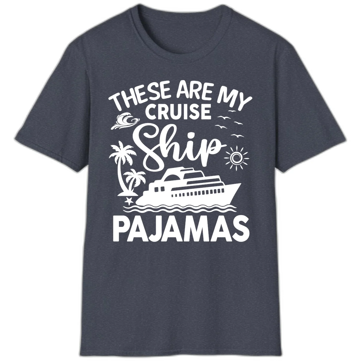 Cruise Ship Pajamas T-Shirt in Heather Navy