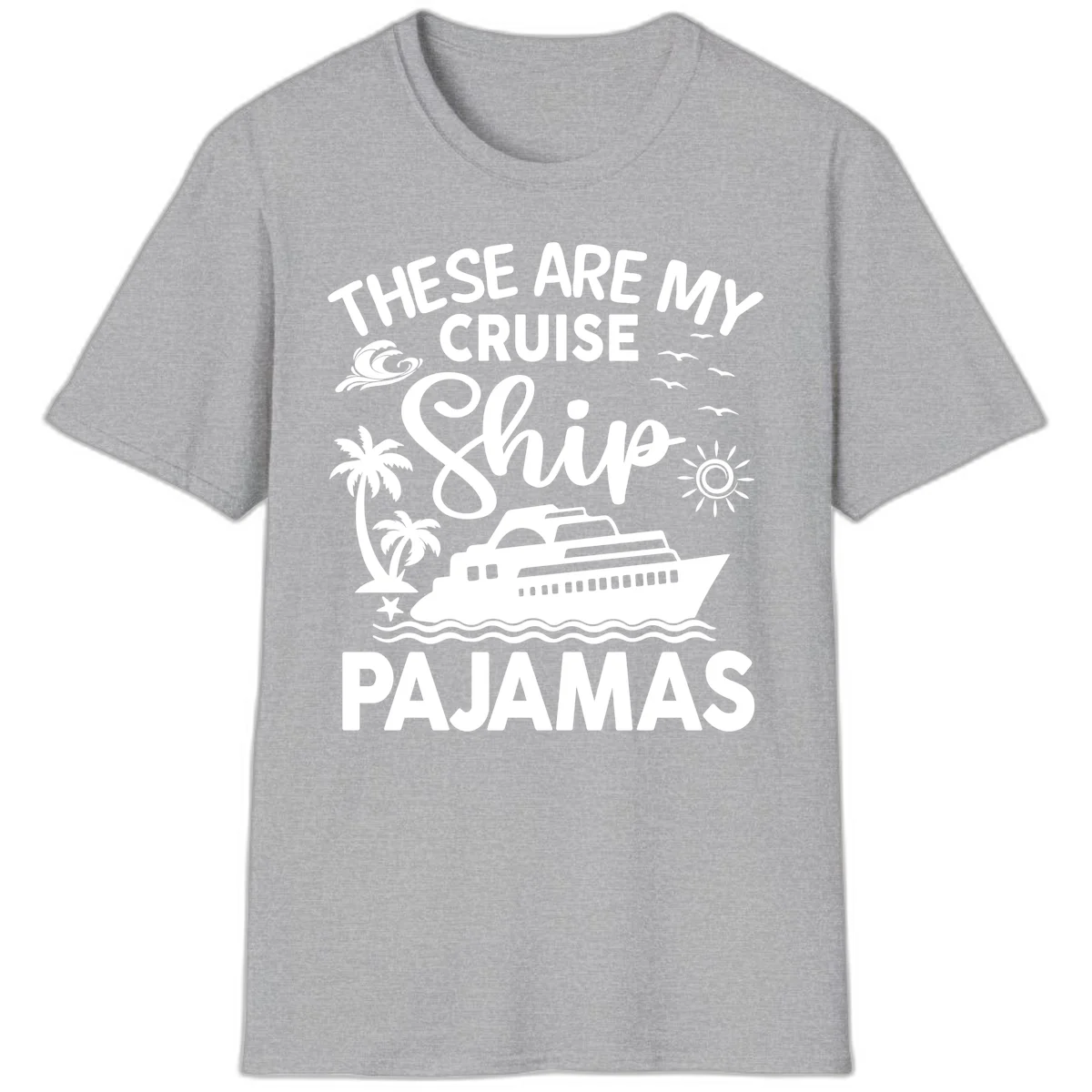 Cruise Ship Pajamas T-Shirt in Sport Grey