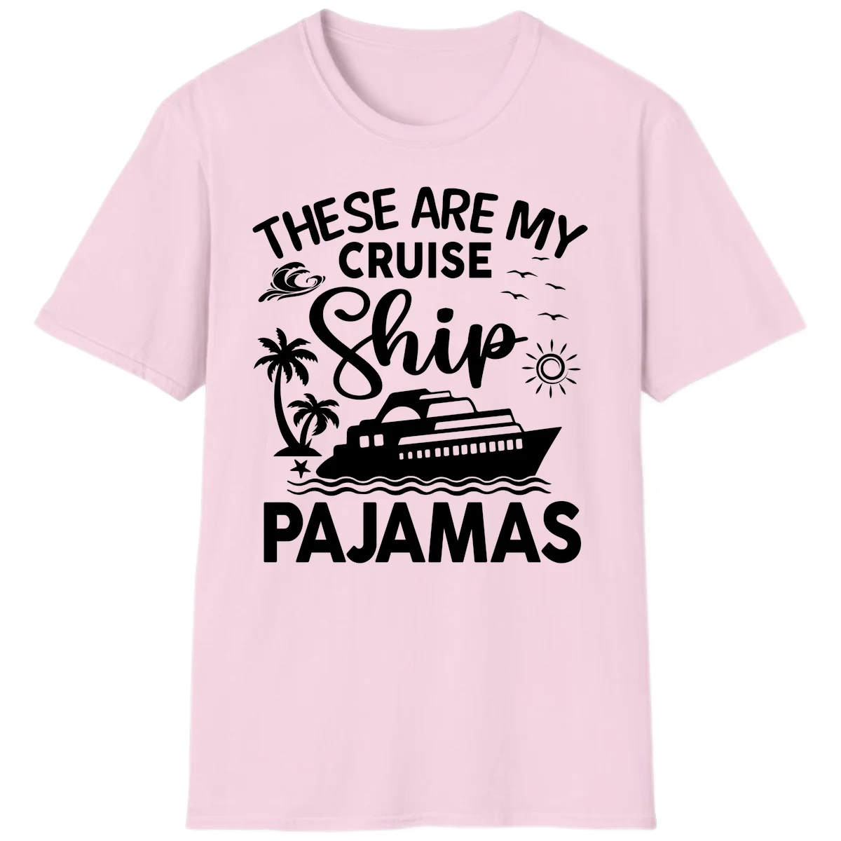 Cruise Ship Pajamas T-Shirt in Light Pink