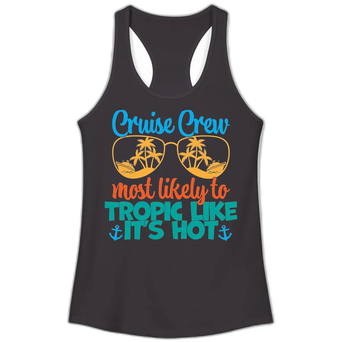 Cruise Crew Most Likely To Tropic Like It's Hot Ladies Tank in Black
