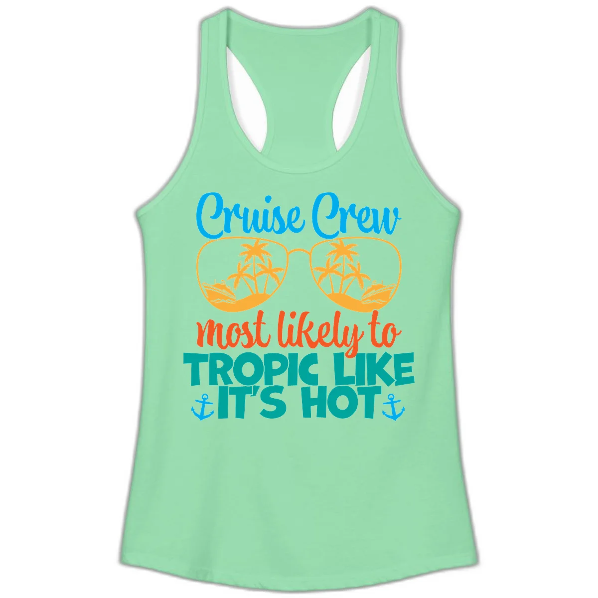 Cruise Crew Most Likely To Tropic Like It's Hot Ladies Tank in Solid Mint