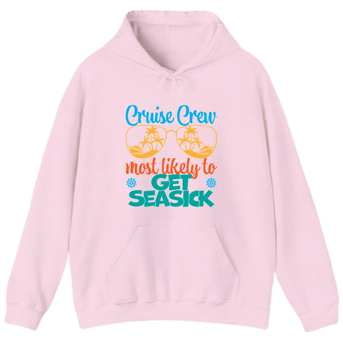 Cruise Crew Most Likely To Get Seasick Hoodie in Light Pink