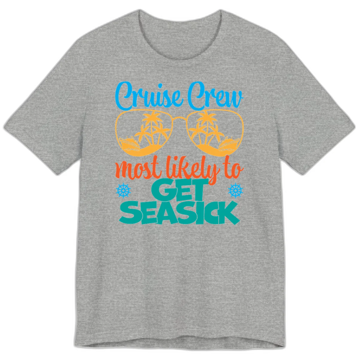 Cruise Crew Most Likely To Get Seasick Premium T-Shirt in Athletic Heather
