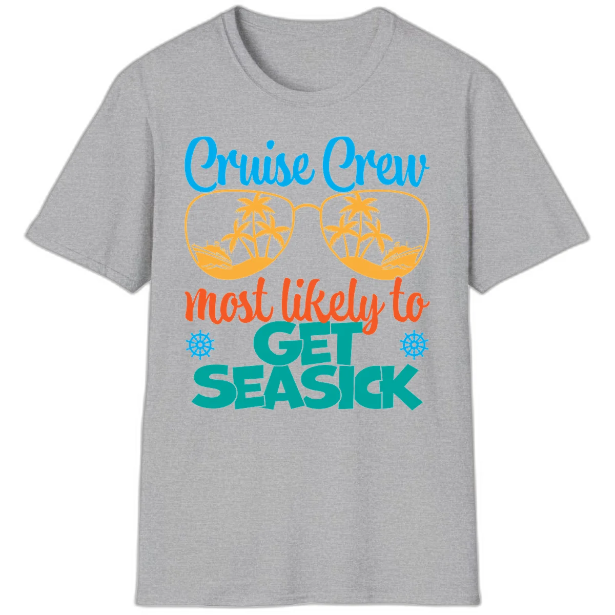 Cruise Crew Most Likely To Get Seasick T-Shirt in Sport Grey