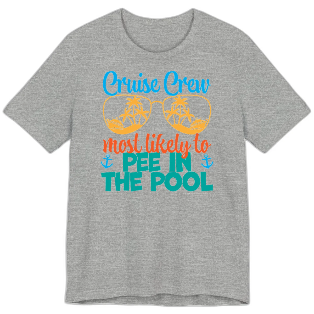 Cruise Crew Most Likely To Pee In The Pool Premium T-Shirt in Athletic Heather