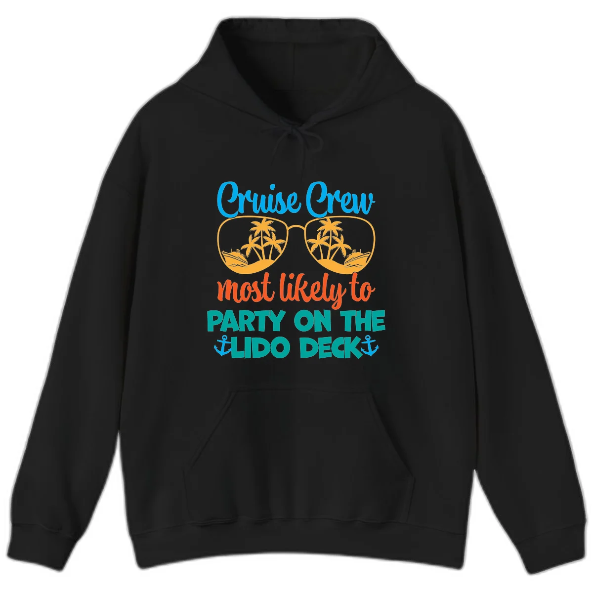 Cruise Crew Lido Deck Party Hoodie in Black