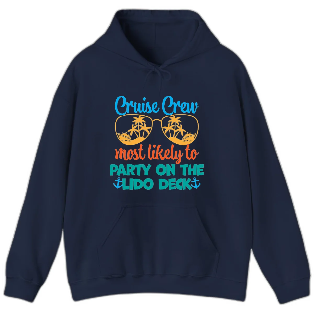 Cruise Crew Lido Deck Party Hoodie in Navy