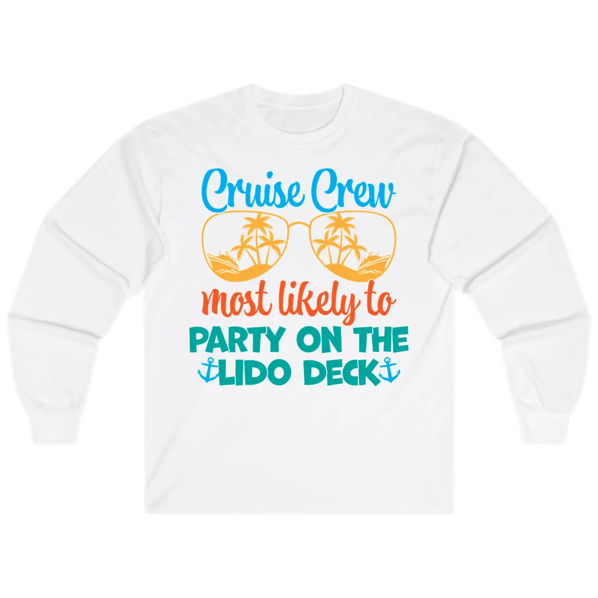 Cruise Crew Lido Deck Party Long Sleeve in White