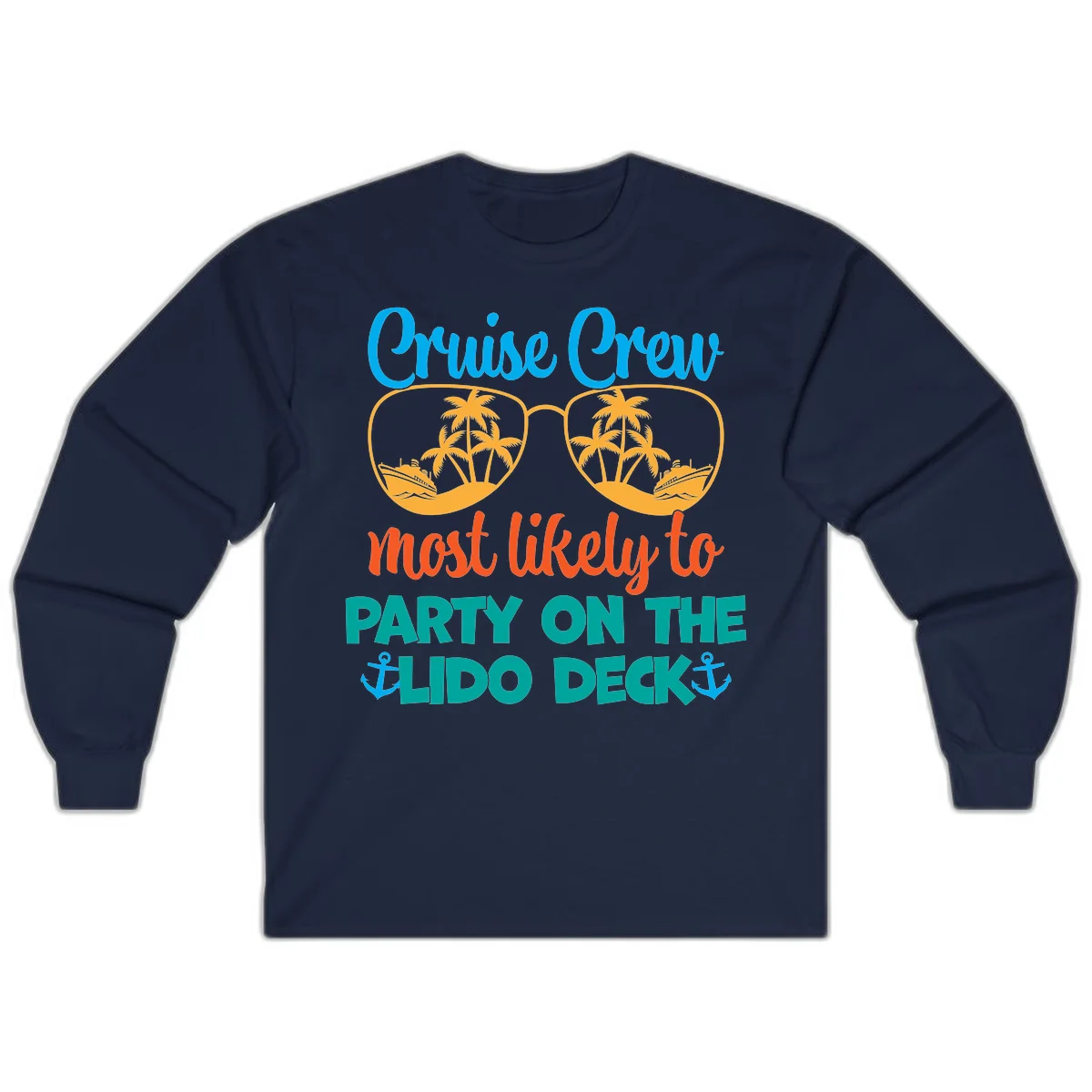 Cruise Crew Lido Deck Party Long Sleeve in Navy