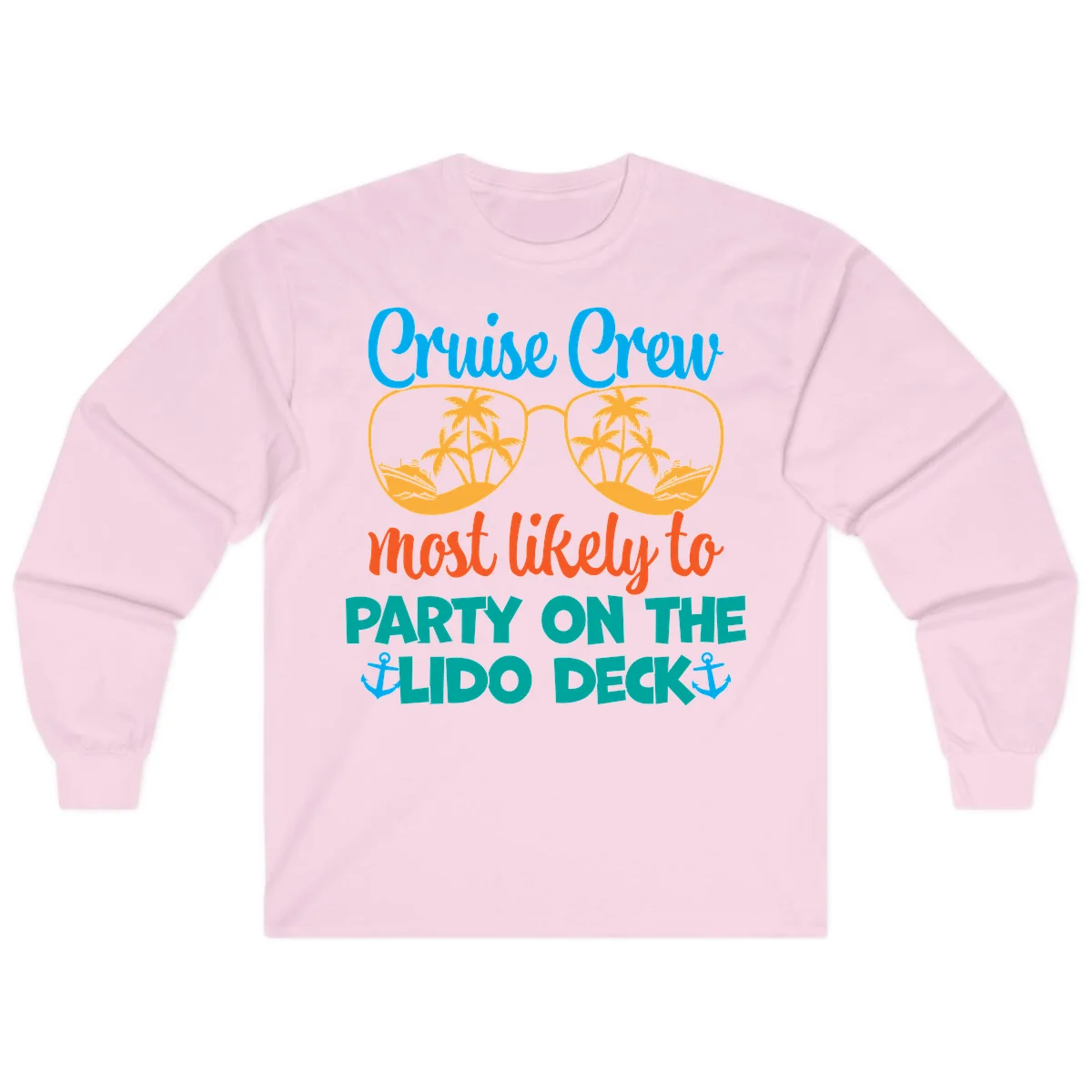 Cruise Crew Lido Deck Party Long Sleeve in Light Pink