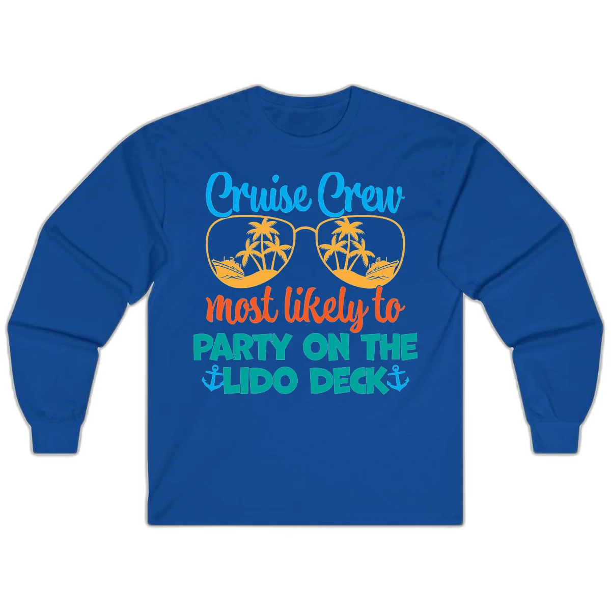 Cruise Crew Lido Deck Party Long Sleeve in Royal