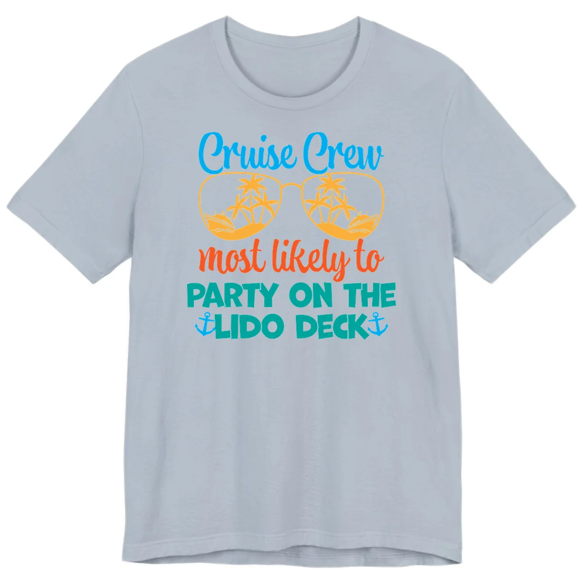 Cruise Crew Lido Deck Party Premium T-Shirt in Light Blue