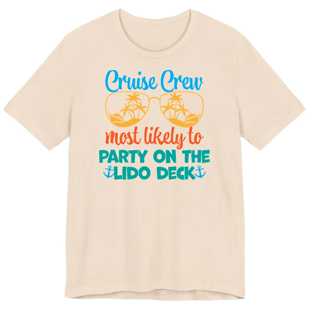 Cruise Crew Lido Deck Party Premium T-Shirt in Soft Cream