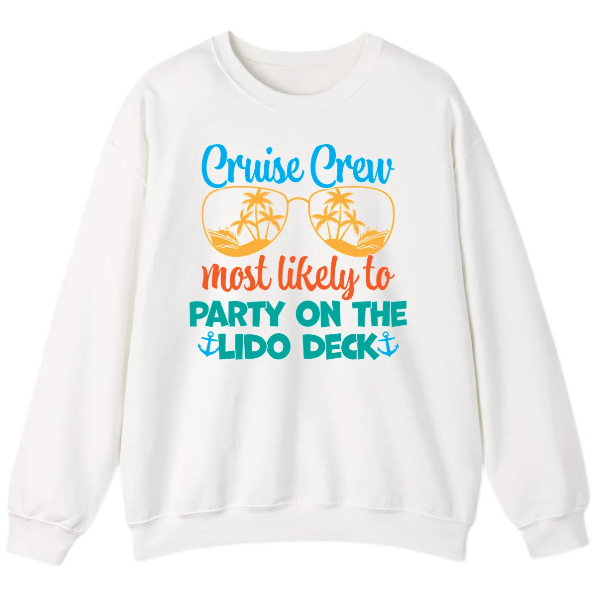 Cruise Crew Lido Deck Party Sweatshirt in White