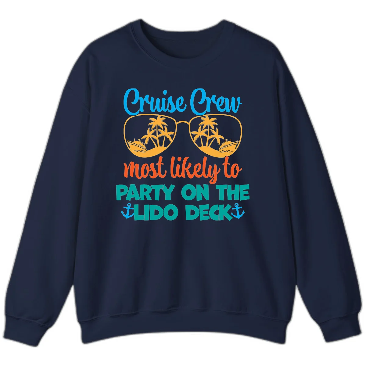 Cruise Crew Lido Deck Party Sweatshirt in Navy