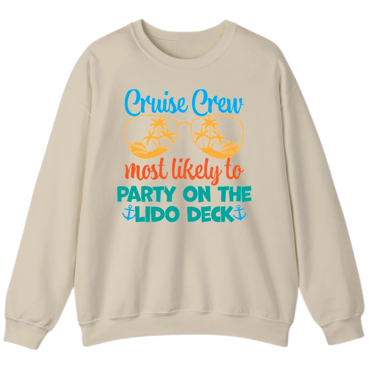 Cruise Crew Lido Deck Party Sweatshirt in Sand