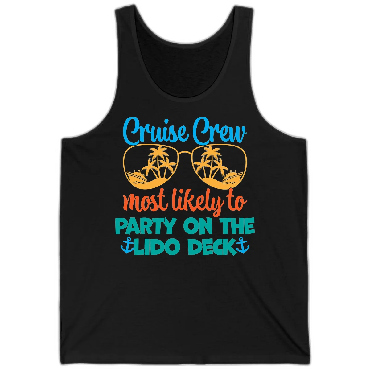 Cruise Crew Lido Deck Party Tank in Black