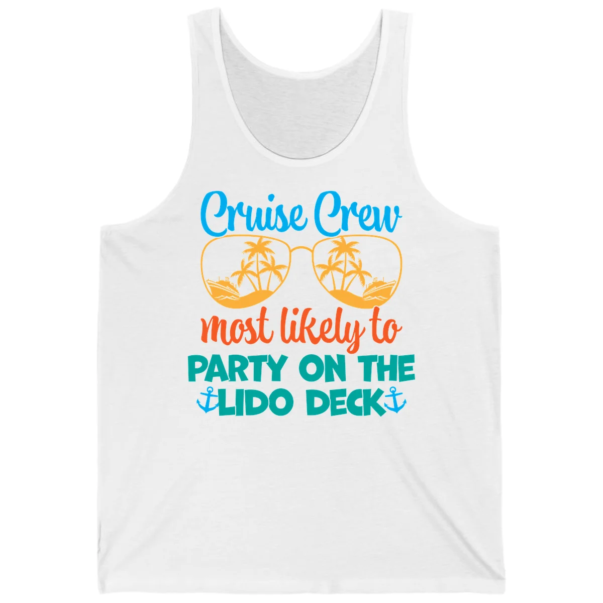 Cruise Crew Lido Deck Party Tank in White