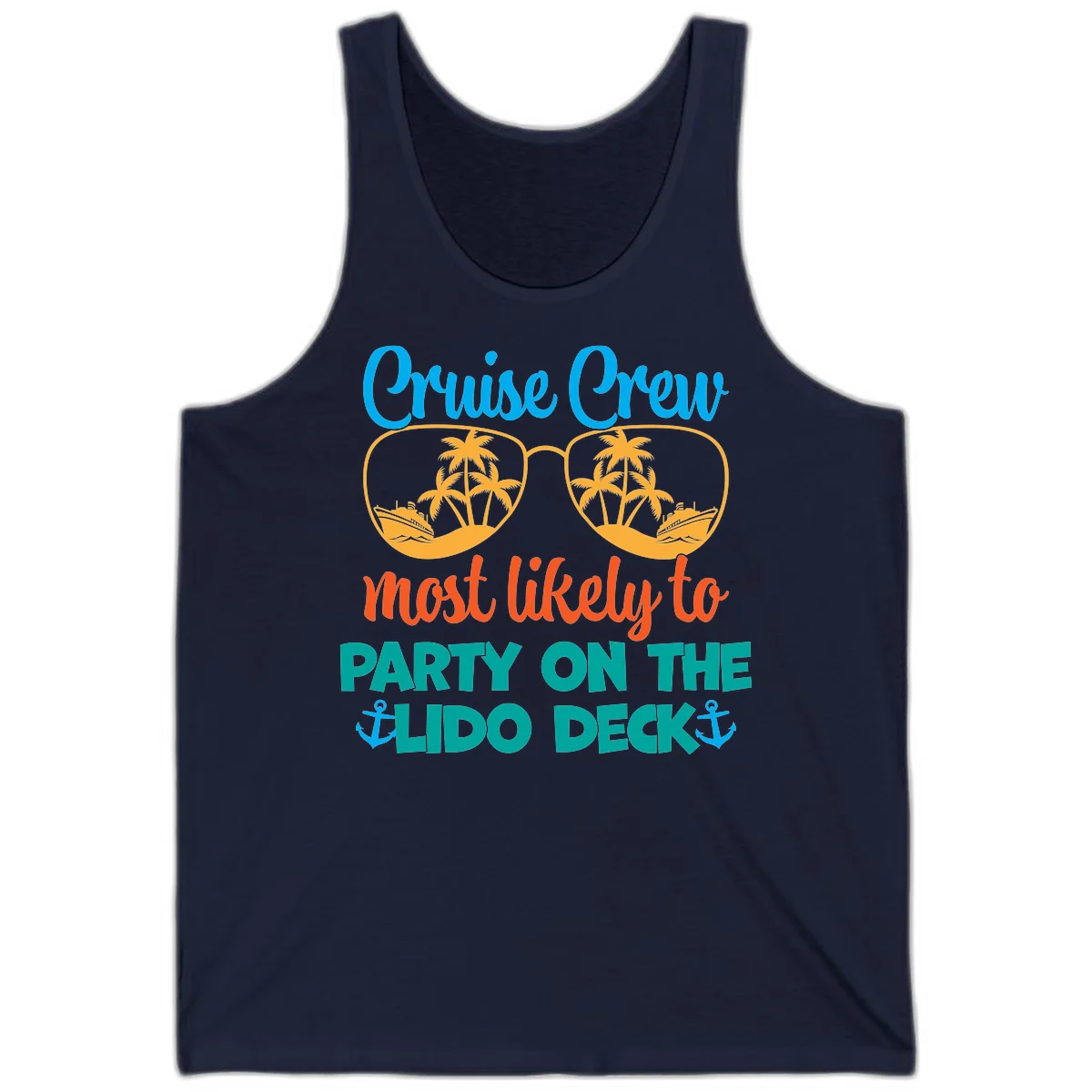 Cruise Crew Lido Deck Party Tank in Navy