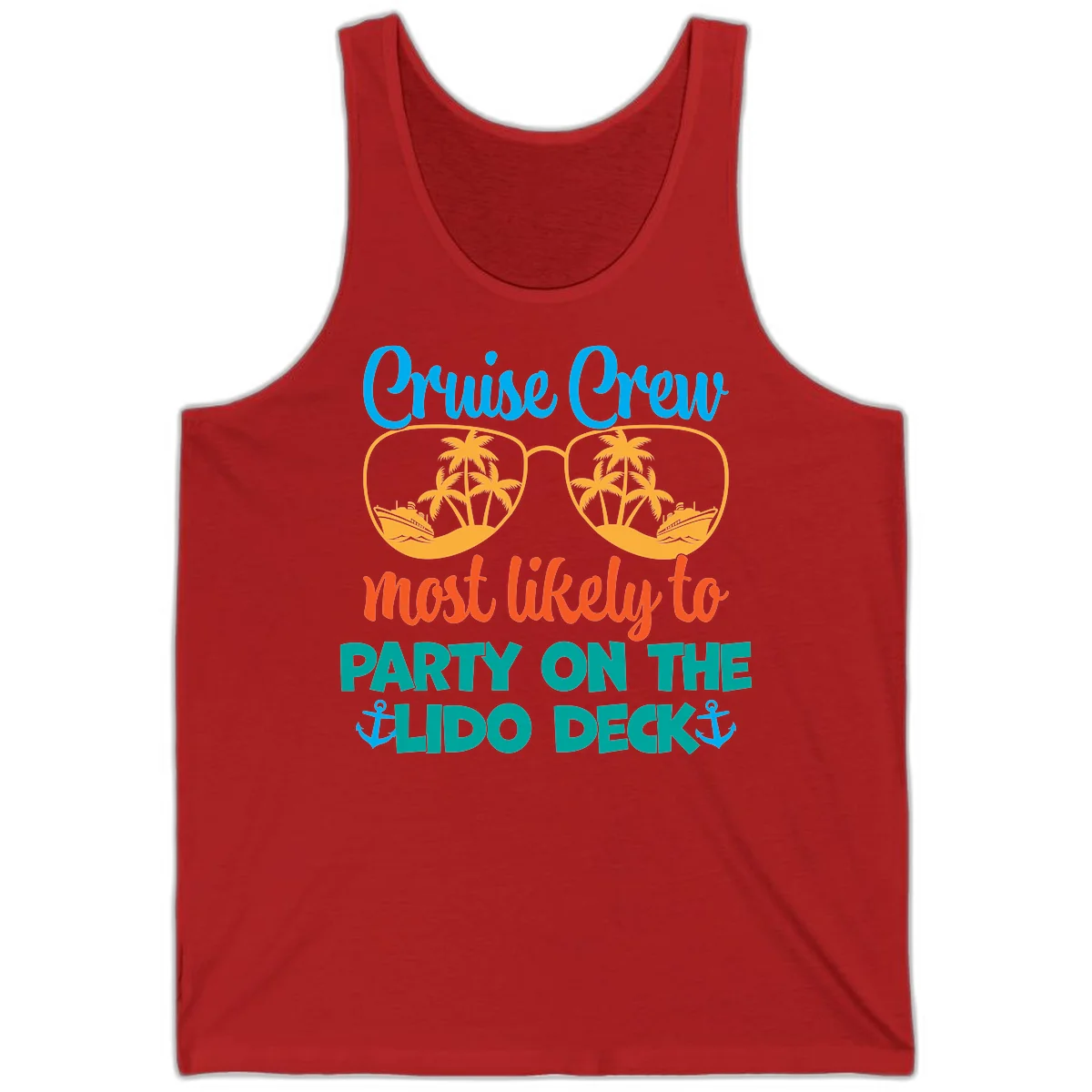 Cruise Crew Lido Deck Party Tank in Red