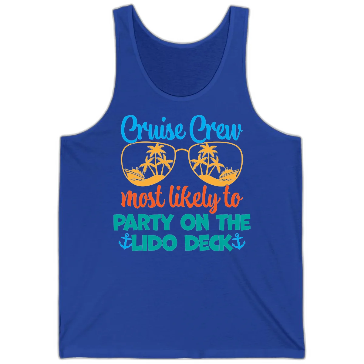 Cruise Crew Lido Deck Party Tank in True Royal