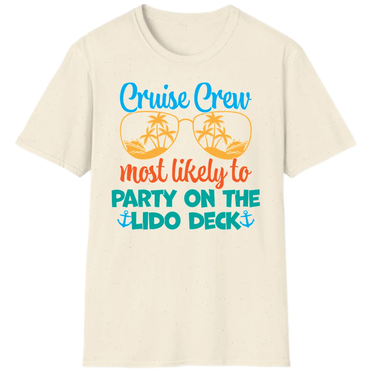 Cruise Crew Lido Deck Party T-Shirt in Natural