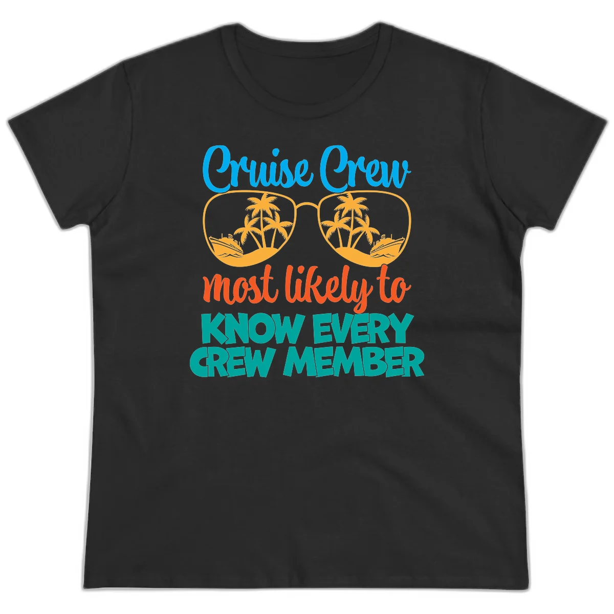 Cruise Crew Most Likely To Know Ladies Tee in Black