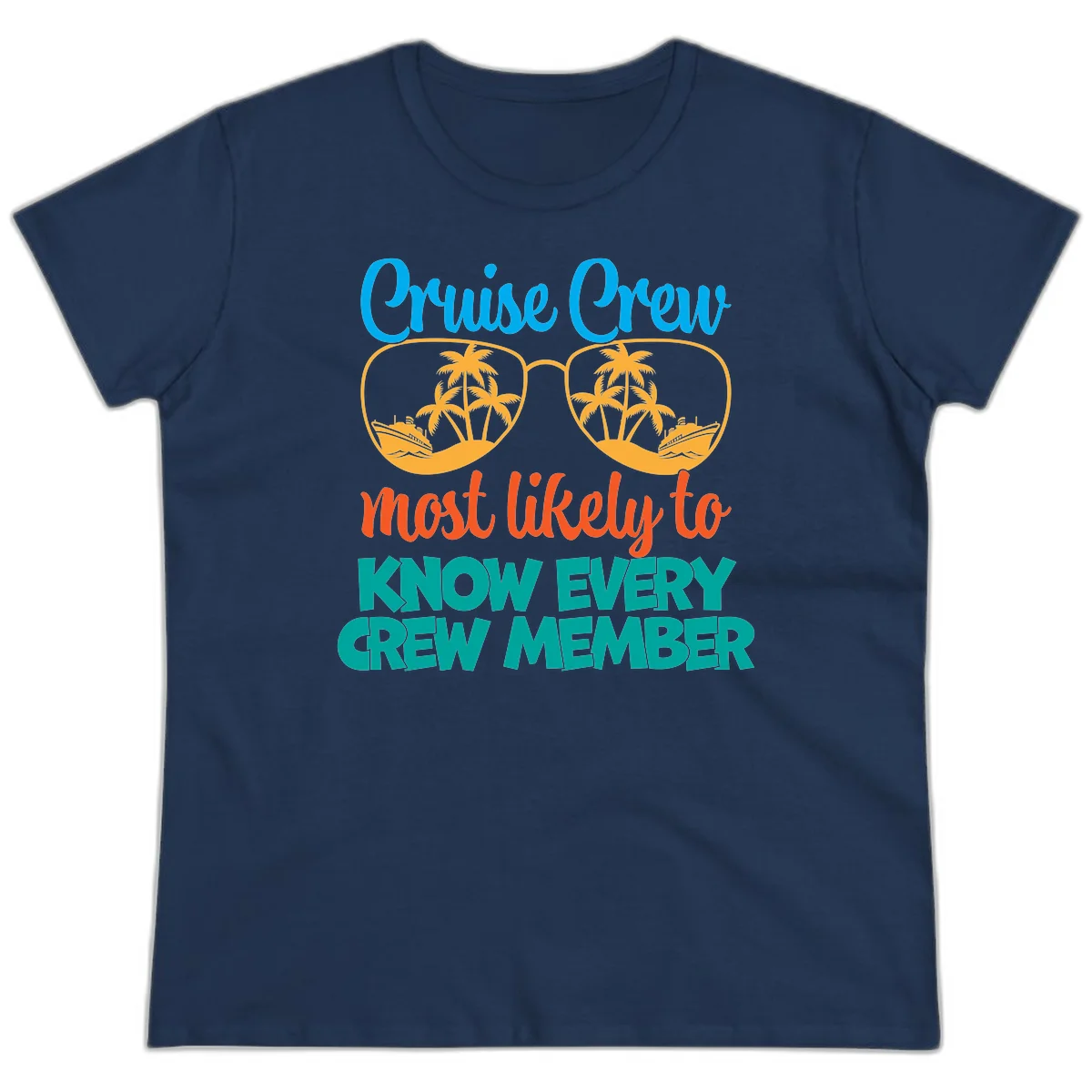 Cruise Crew Most Likely To Know Ladies Tee in Navy