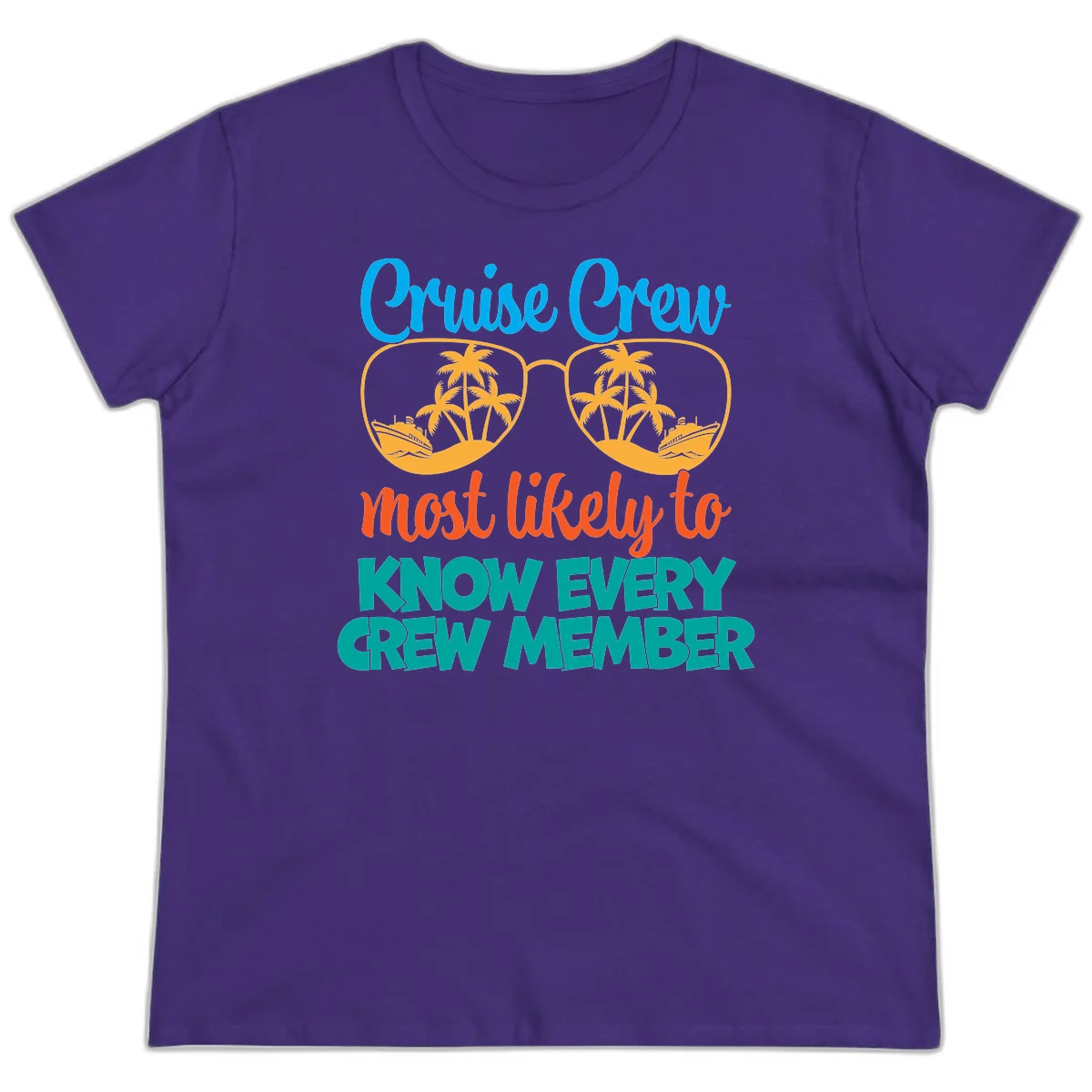 Cruise Crew Most Likely To Know Ladies Tee in Purple