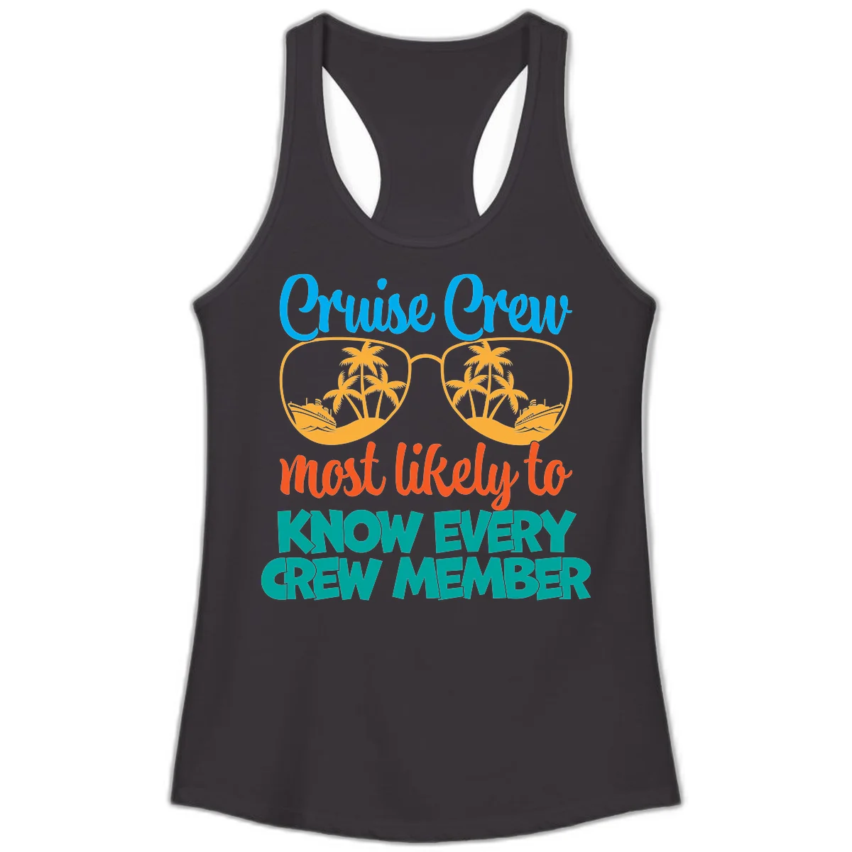Cruise Crew Most Likely To Know Ladies Tank Top in Black