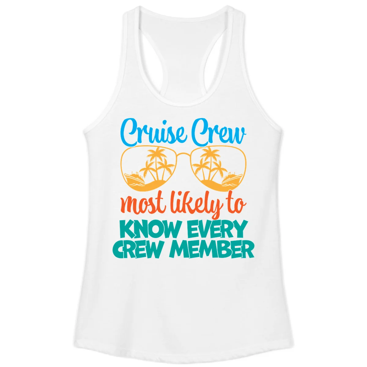 Cruise Crew Most Likely To Know Ladies Tank Top in White