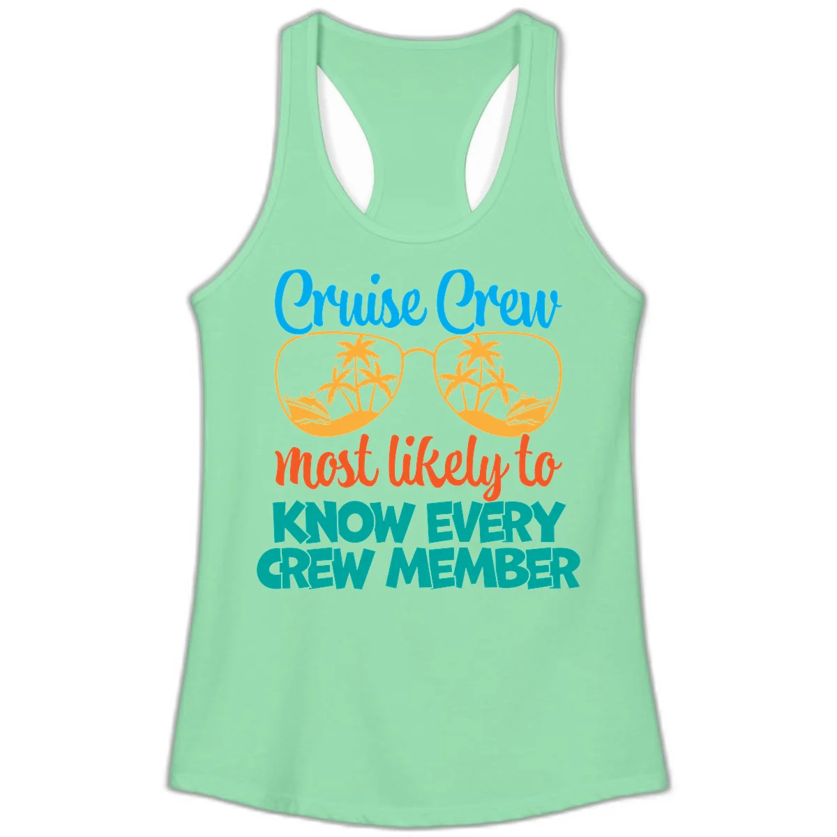 Cruise Crew Most Likely To Know Ladies Tank Top in Solid Mint