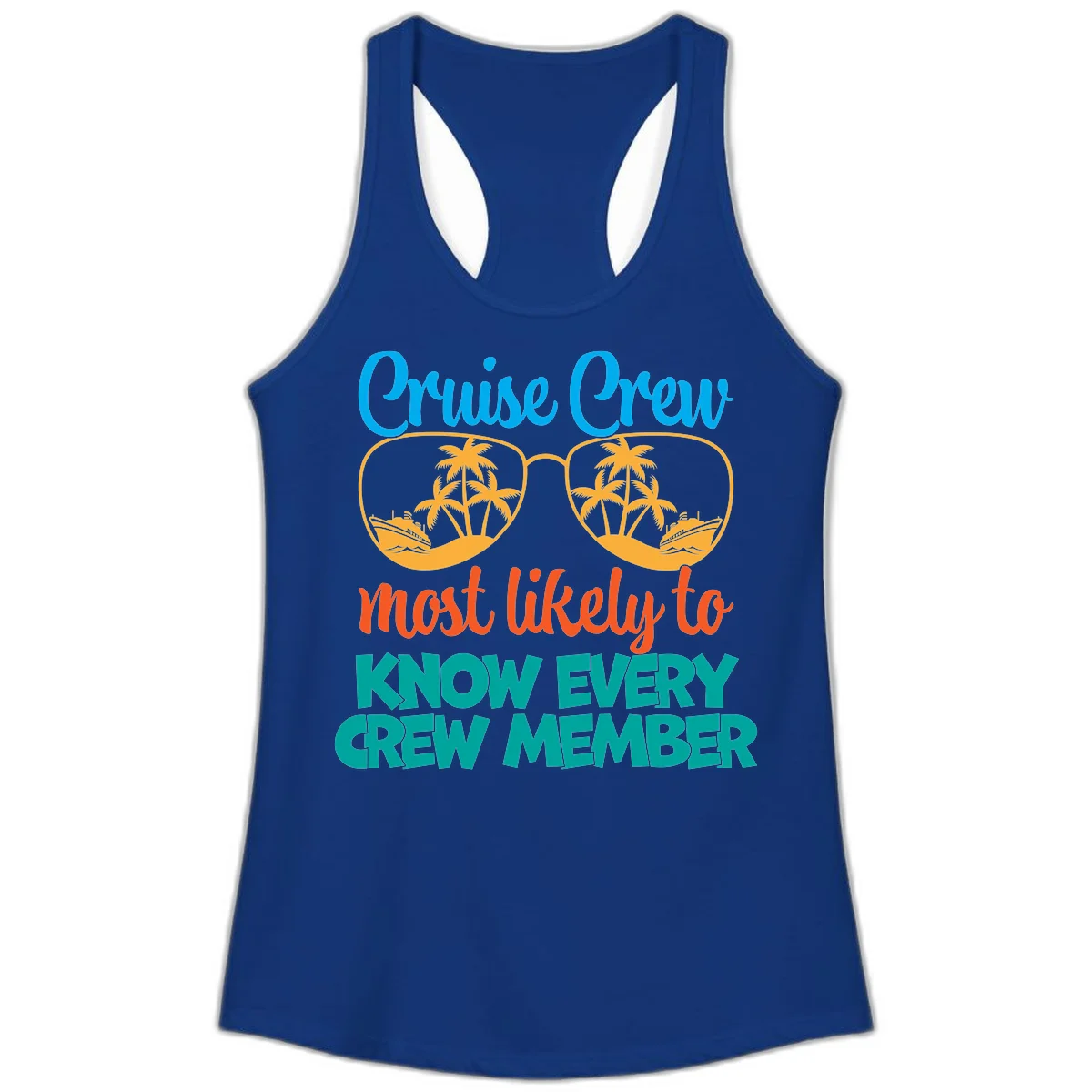 Cruise Crew Most Likely To Know Ladies Tank Top in Solid Royal