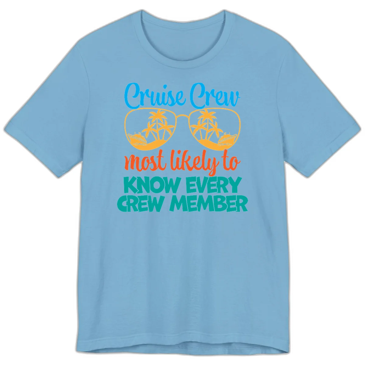 Cruise Crew Most Likely To Know Premium T-Shirt in Ocean Blue