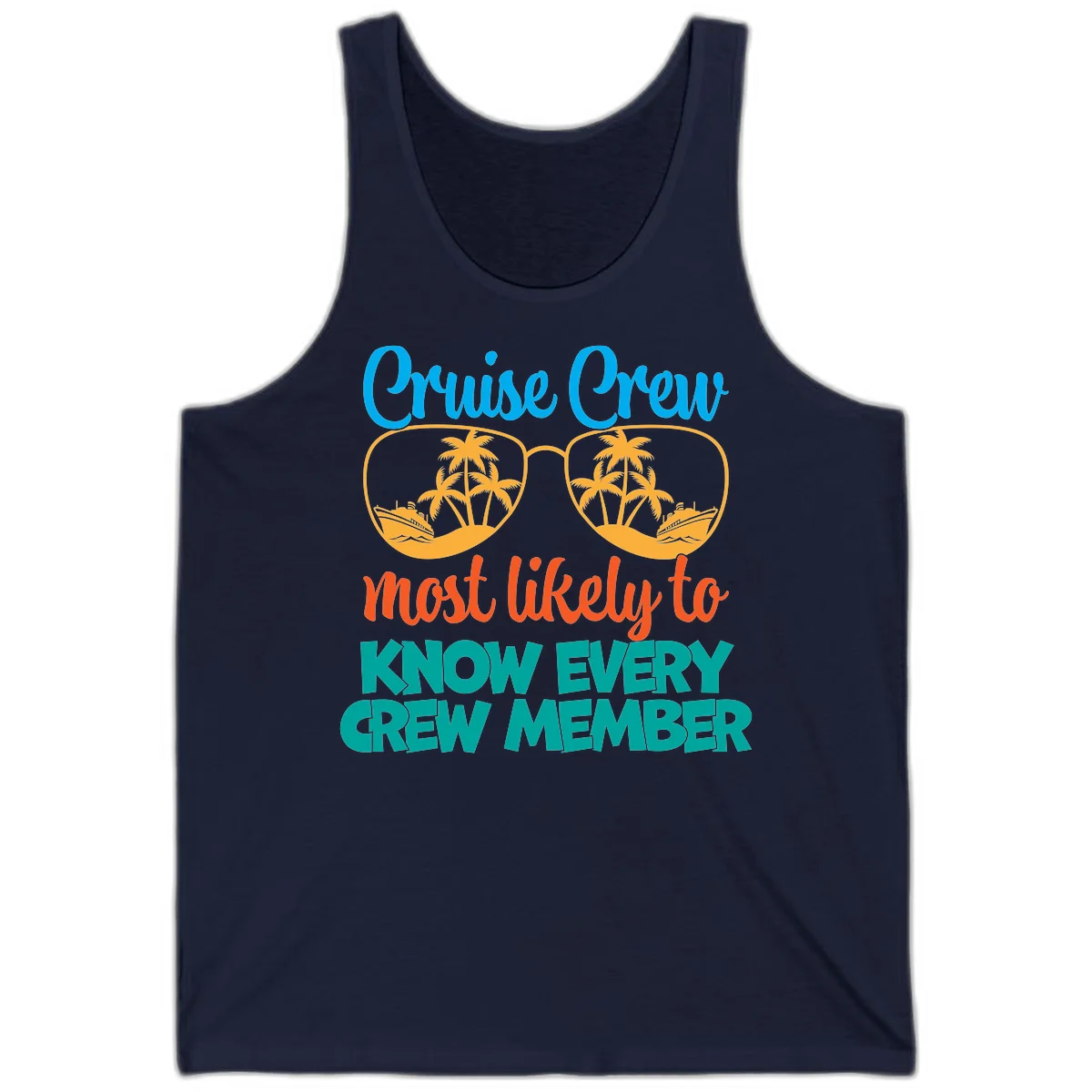 Cruise Crew Most Likely To Know Tank Top in Navy