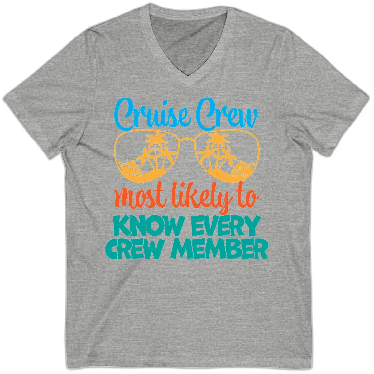 Cruise Crew Most Likely To Know V-Neck in Athletic Heather