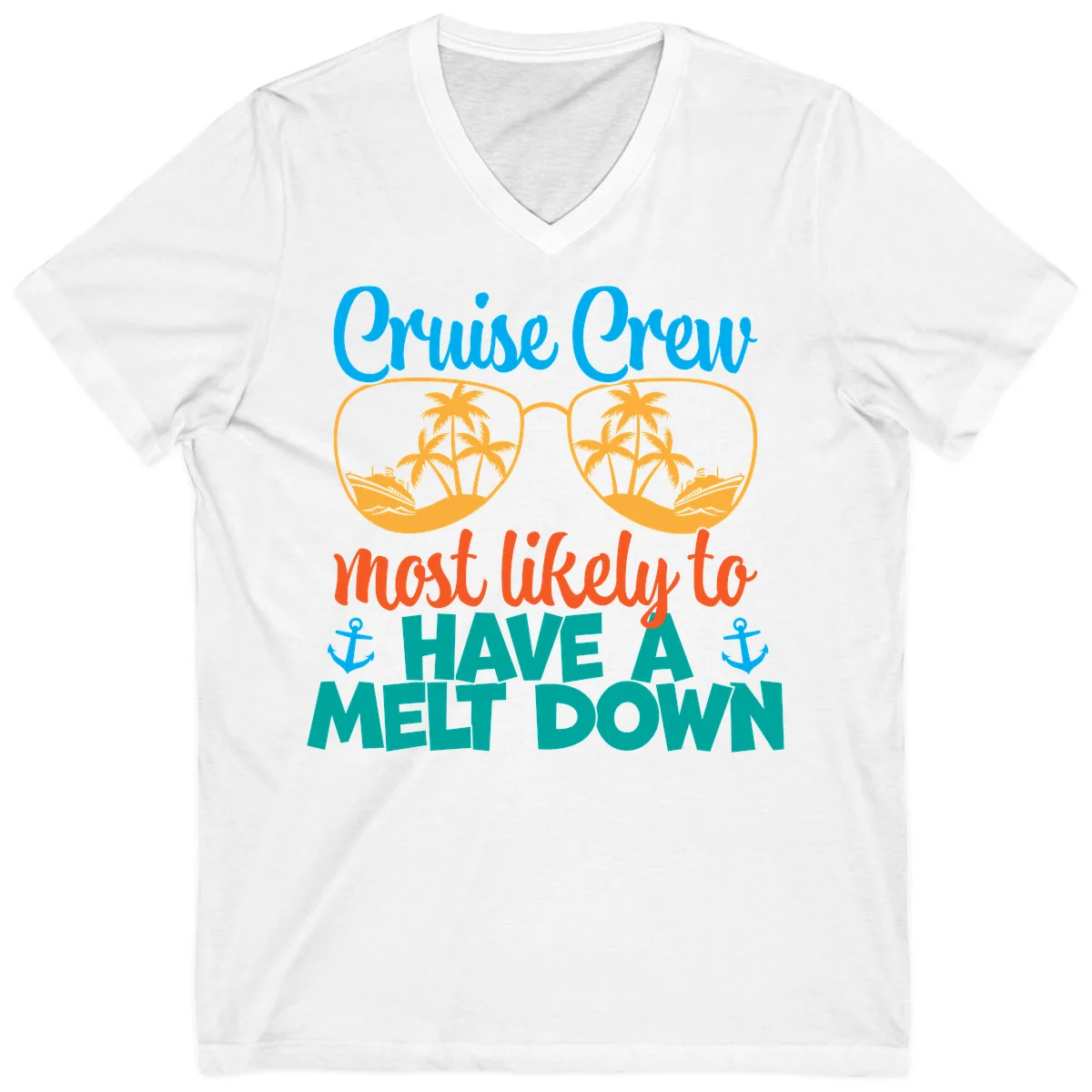 Cruise Crew Most Likely To Have A Meltdown V-Neck in White